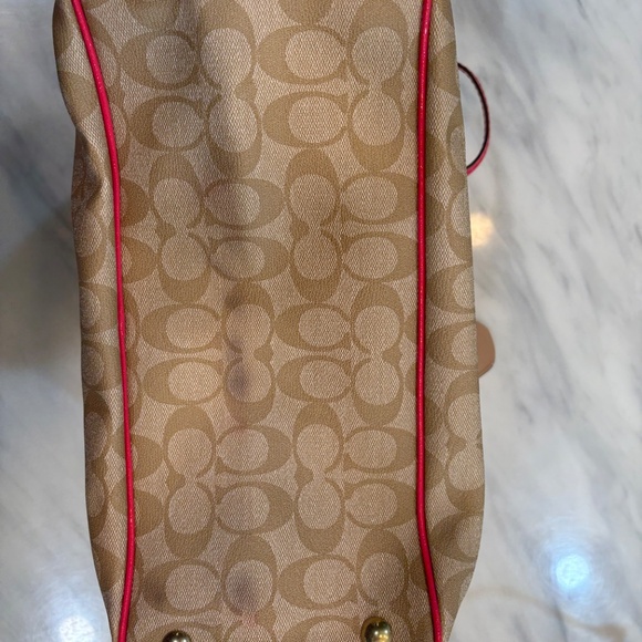 Coach Signature Handbag w/ Pomegranate Trim - Picture 2 of 8